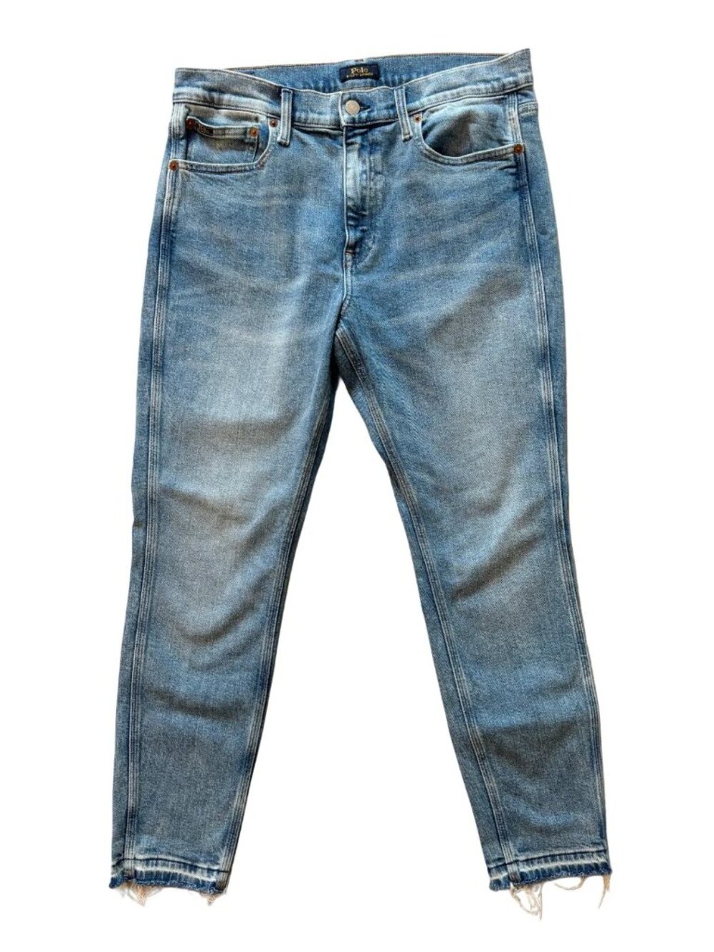 POLO RALPH LAUREN The Tompkins Mid Rise Skinny Crop Jeans Released Hem SZ 31